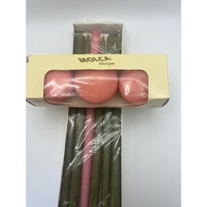 Mixed Lot Mid Century Style Candles MOLCA Floating & Pink Green Tapers 15 total